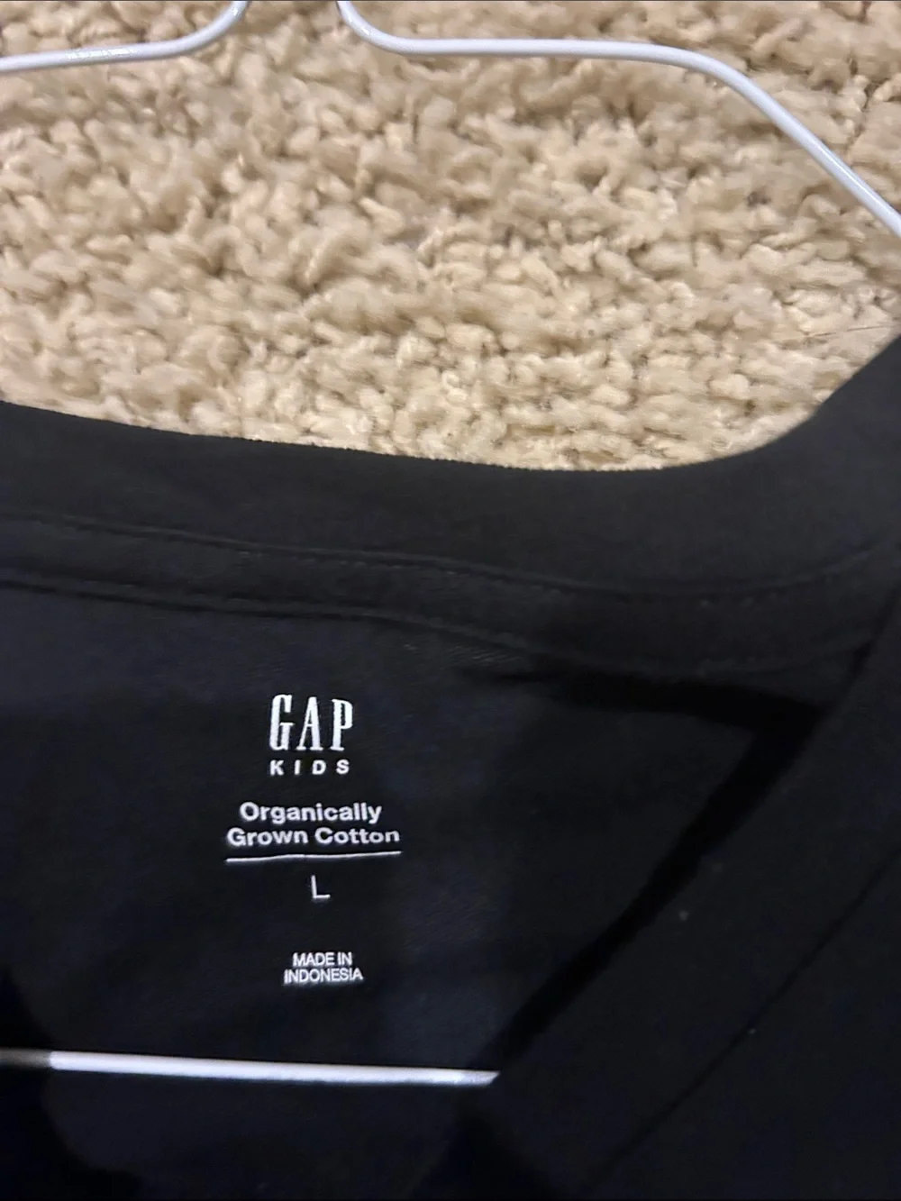 GAP Black Long-Sleeve Top with Iridescent Striped Star